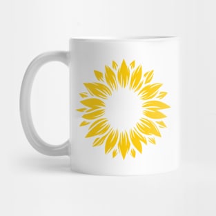 Sunflower Petals Silhouette Mug